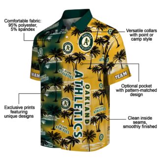 Oakland Athletics Custom Palm Leaf Hawaiian Shirt - Green MLB Fan Gear for Summer Events