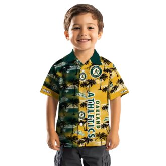 Oakland Athletics Custom Palm Leaf Hawaiian Shirt - Green MLB Fan Gear for Summer Events