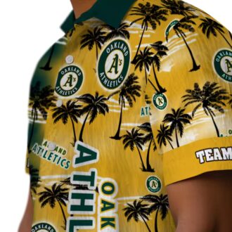 Oakland Athletics Custom Palm Leaf Hawaiian Shirt - Green MLB Fan Gear for Summer Events