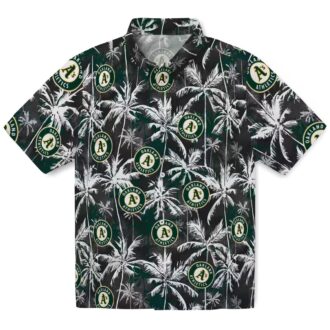 Oakland Athletics Green & Black Palm Hawaiian Shirt - MLB Fan Gift for Summer Vacation