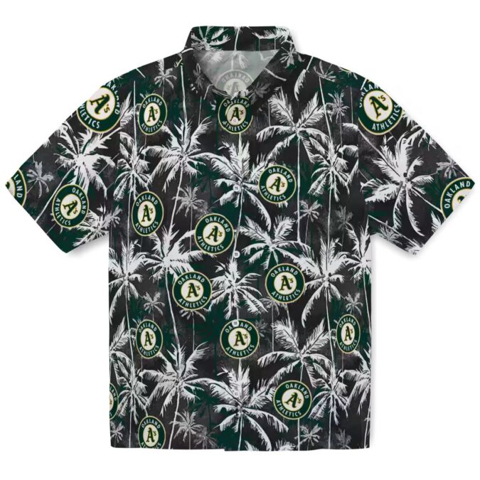 Oakland Athletics Green & Black Palm Hawaiian Shirt - MLB Fan Gift for Summer Vacation