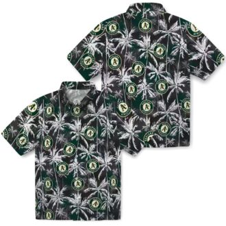 Oakland Athletics Green & Black Palm Hawaiian Shirt - MLB Fan Gift for Summer Vacation
