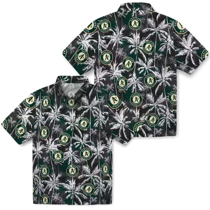 Oakland Athletics Green & Black Palm Hawaiian Shirt - MLB Fan Gift for Summer Vacation