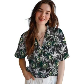 Oakland Athletics Green & Black Palm Hawaiian Shirt - MLB Fan Gift for Summer Vacation