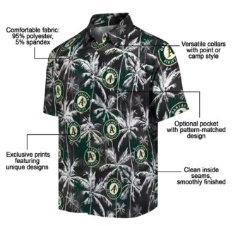 Oakland Athletics Green & Black Palm Hawaiian Shirt - MLB Fan Gift for Summer Vacation