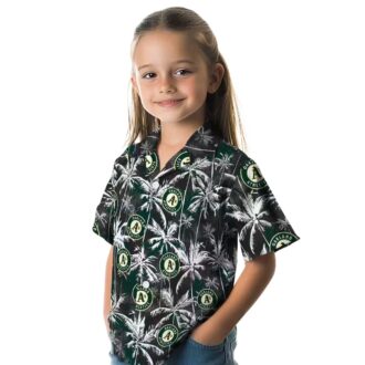 Oakland Athletics Green & Black Palm Hawaiian Shirt - MLB Fan Gift for Summer Vacation