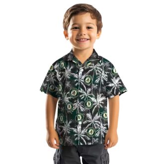 Oakland Athletics Green & Black Palm Hawaiian Shirt - MLB Fan Gift for Summer Vacation