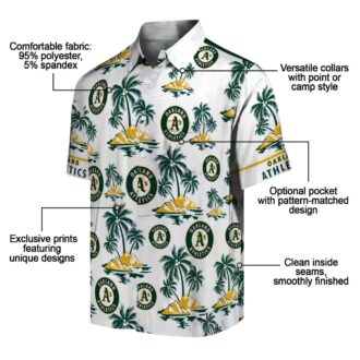 Oakland Athletics Green and White Hawaiian Shirt - Tropical Palm Print Fan Gift for Summer