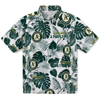 Oakland Athletics Green and White Tropical Hawaiian Shirt - MLB Fan Beach Shirt for Summer