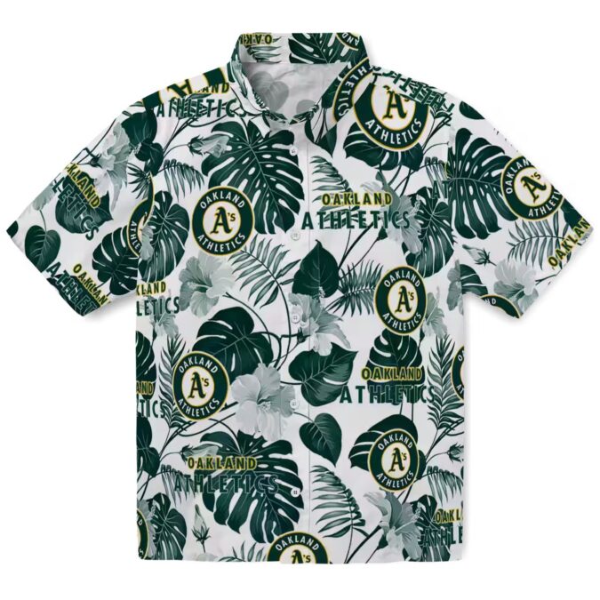 Oakland Athletics Green and White Tropical Hawaiian Shirt - MLB Fan Beach Shirt for Summer