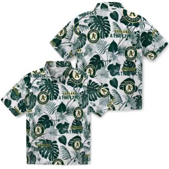 Oakland Athletics Green and White Tropical Hawaiian Shirt - MLB Fan Beach Shirt for Summer