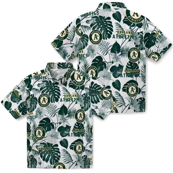 Oakland Athletics Green and White Tropical Hawaiian Shirt - MLB Fan Beach Shirt for Summer