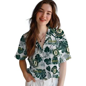 Oakland Athletics Green and White Tropical Hawaiian Shirt - MLB Fan Beach Shirt for Summer
