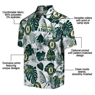 Oakland Athletics Green and White Tropical Hawaiian Shirt - MLB Fan Beach Shirt for Summer