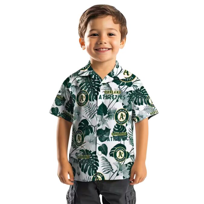 Oakland Athletics Green and White Tropical Hawaiian Shirt - MLB Fan Beach Shirt for Summer