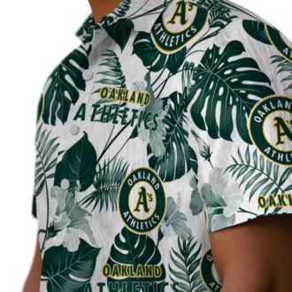 Oakland Athletics Green and White Tropical Hawaiian Shirt - MLB Fan Beach Shirt for Summer