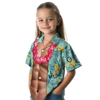 Oakland Athletics Hawaiian Shirt Green Chest Illusion - MLB Fan Summer Outfit