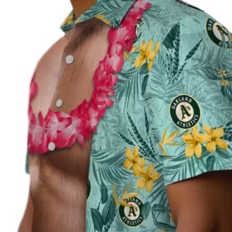 Oakland Athletics Hawaiian Shirt Green Chest Illusion - MLB Fan Summer Outfit