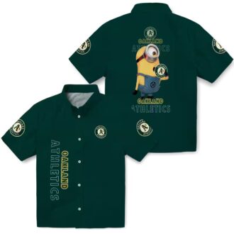 Oakland Athletics Minion Hawaiian Shirt - Green Tropical MLB Fan Shirt for Beach & Summer