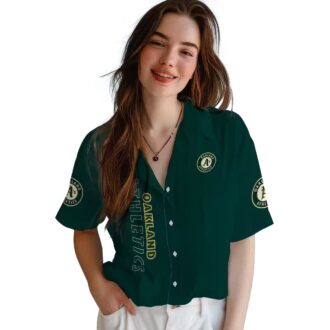 Oakland Athletics Minion Hawaiian Shirt - Green Tropical MLB Fan Shirt for Beach & Summer