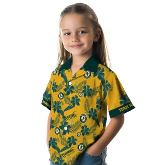 Oakland Athletics MLB Tropical Hawaiian Shirt - Gold Botanical Print for Men & Women