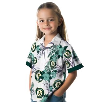 Oakland Athletics Patriotic Hibiscus Hawaiian Shirt - Green & White MLB Fan Apparel