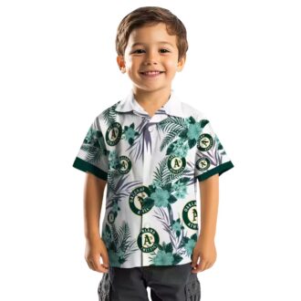 Oakland Athletics Patriotic Hibiscus Hawaiian Shirt - Green & White MLB Fan Apparel