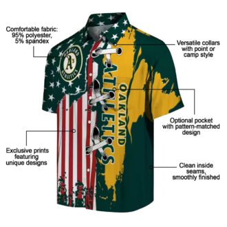 Oakland Athletics Stitched Flag Green Hawaiian Shirt - MLB Fan Summer Shirt
