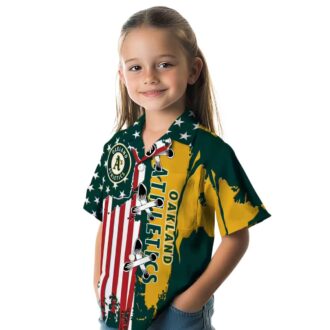 Oakland Athletics Stitched Flag Green Hawaiian Shirt - MLB Fan Summer Shirt