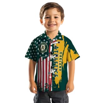 Oakland Athletics Stitched Flag Green Hawaiian Shirt - MLB Fan Summer Shirt