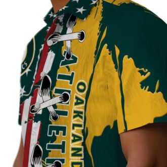 Oakland Athletics Stitched Flag Green Hawaiian Shirt - MLB Fan Summer Shirt