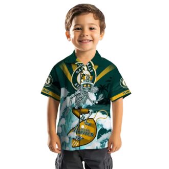 Oakland Athletics Surfing Skeleton Shirt - Cool Green Blue Hawaiian Fan Apparel