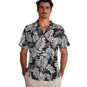 Oakland A’s Black Hawaiian Shirt with Monstera Leaf Pattern - Summer Fan Gift