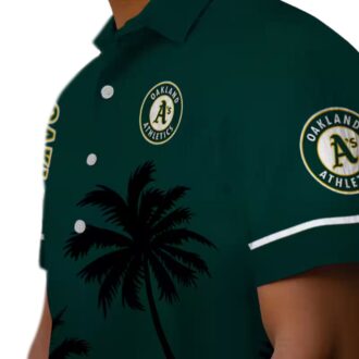 Oakland A’s Sunset Beach Hawaiian Shirt - Summer Baseball Green Black Apparel