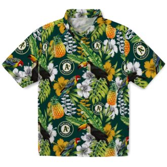 Personalized MLB Oakland Athletics Hawaiian Shirt - Tropical Toucan Green for Baseball Fans