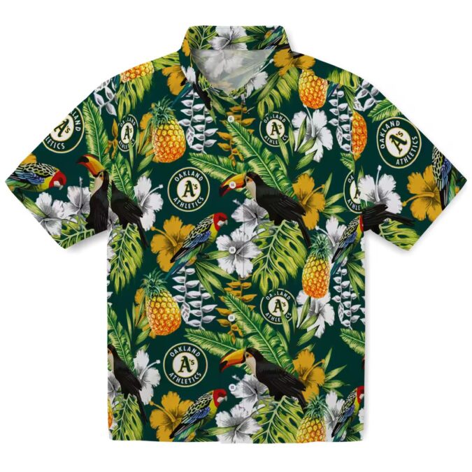 Personalized MLB Oakland Athletics Hawaiian Shirt - Tropical Toucan Green for Baseball Fans