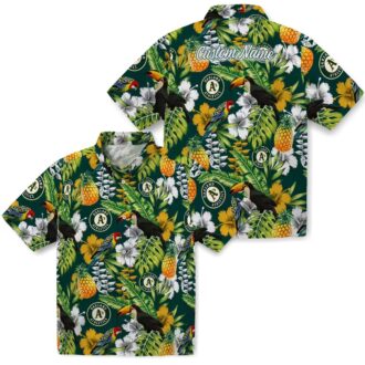 Personalized MLB Oakland Athletics Hawaiian Shirt - Tropical Toucan Green for Baseball Fans