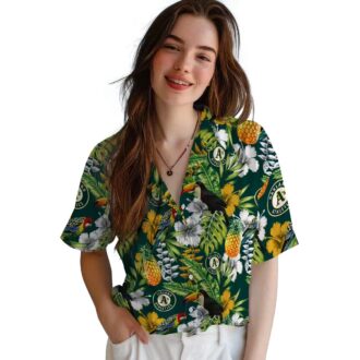 Personalized MLB Oakland Athletics Hawaiian Shirt - Tropical Toucan Green for Baseball Fans