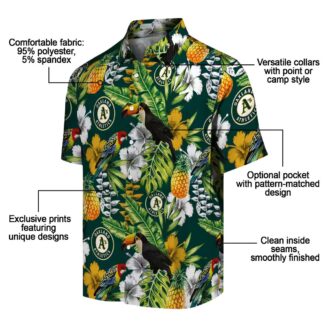 Personalized MLB Oakland Athletics Hawaiian Shirt - Tropical Toucan Green for Baseball Fans