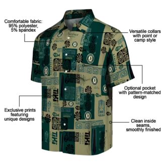 Shop Oakland Athletics Tribal Symbols Hawaiian Shirt - Green MLB Fan Fashion