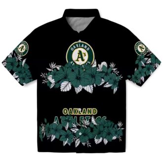 Trending Oakland Athletics Hibiscus Stripe Shirt - Green Floral Baseball Fan Gift