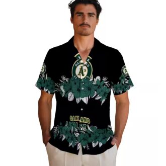 Trending Oakland Athletics Hibiscus Stripe Shirt - Green Floral Baseball Fan Gift
