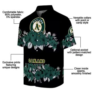 Trending Oakland Athletics Hibiscus Stripe Shirt - Green Floral Baseball Fan Gift