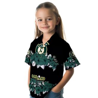 Trending Oakland Athletics Hibiscus Stripe Shirt - Green Floral Baseball Fan Gift