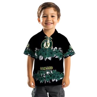 Trending Oakland Athletics Hibiscus Stripe Shirt - Green Floral Baseball Fan Gift