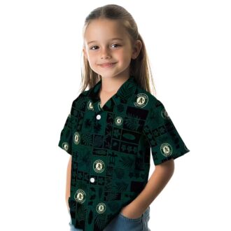Tropical Green Black Oakland Athletics Hawaiian Shirt - Perfect for Summer & Game Day