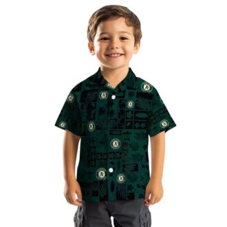 Tropical Green Black Oakland Athletics Hawaiian Shirt - Perfect for Summer & Game Day