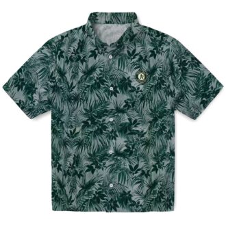 Tropical Green Hawaiian Shirt for Oakland Athletics Fans - Leafy Pattern MLB Apparel