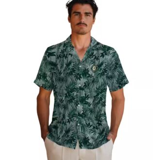 Tropical Green Hawaiian Shirt for Oakland Athletics Fans - Leafy Pattern MLB Apparel