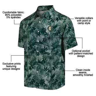 Tropical Green Hawaiian Shirt for Oakland Athletics Fans - Leafy Pattern MLB Apparel
